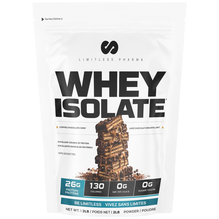 Limitless Pharma Whey Isolate 2lbs Coffee Chocolate Crisp – Bulldog Nutrition Canada