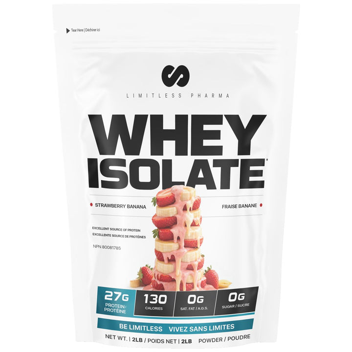 Limitless Pharma Whey Isolate 2lbs Strawberry Banana – Bulldog Nutrition Canada