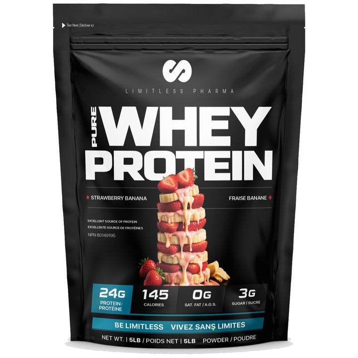 Limitless Pharma Whey Protein 5lbs Strawberry Banana – Bulldog Nutrition Canada