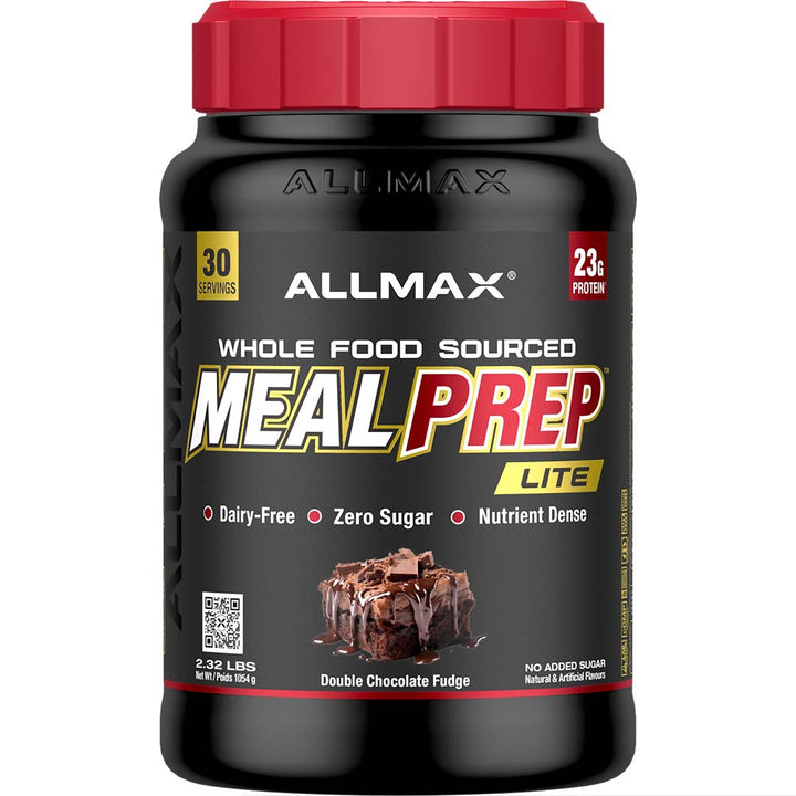 Allmax MealPrep Lite Double Chocolate Fudge 30 servings dairy-free protein Canada