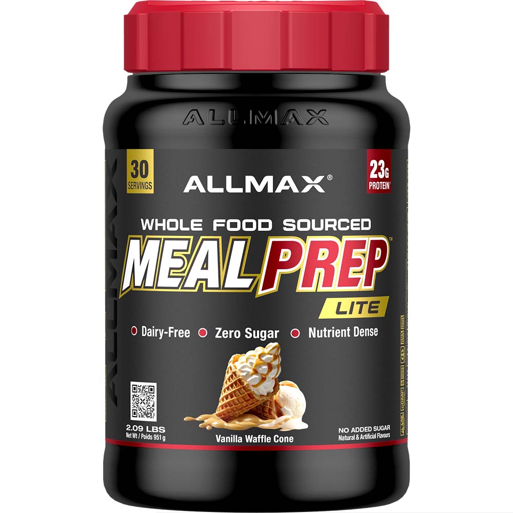 Allmax MealPrep Lite Vanilla Waffle Cone 30 servings dairy-free protein Canada