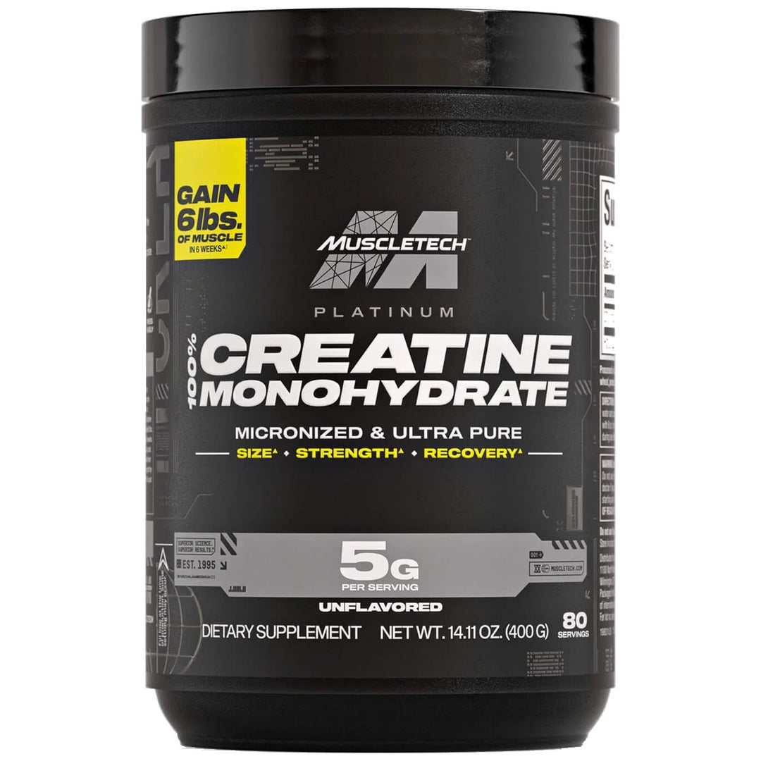 MuscleTech Platinum 100% Creatine Monohydrate 400g unflavoured tub – Bulldog Nutrition Canada