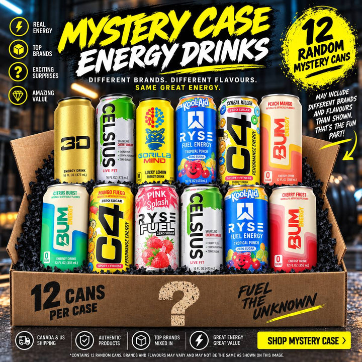 Mystery Energy Drink Variety Pack – 12 random cans from top brands – Bulldog Nutrition Canada