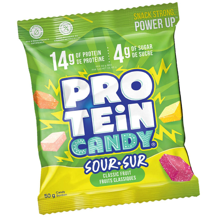 Protein Candy Box of 12 Sour Classic Fruit – Bulldog Nutrition Canada