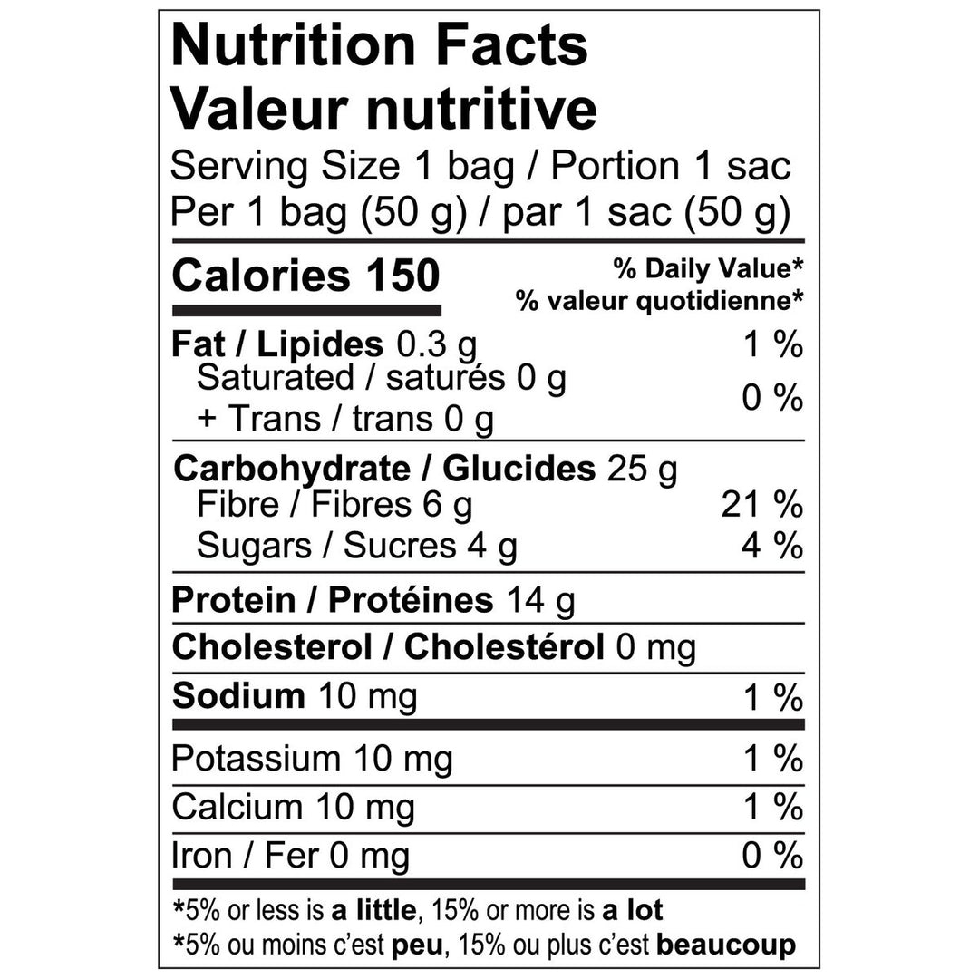 Protein Candy Nutrition Facts per 50g bag – 14g protein, 4g sugar, 150 calories – Bulldog Nutrition