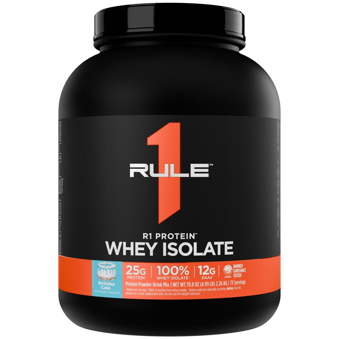 Rule1 Whey Isolate Protein 5lbs Birthday Cake – Bulldog Nutrition Canada