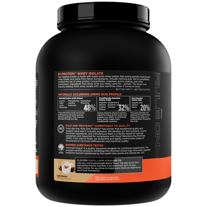 Rule1 Whey Isolate Protein 5lbs Cafe Mocha – Bulldog Nutrition Canada