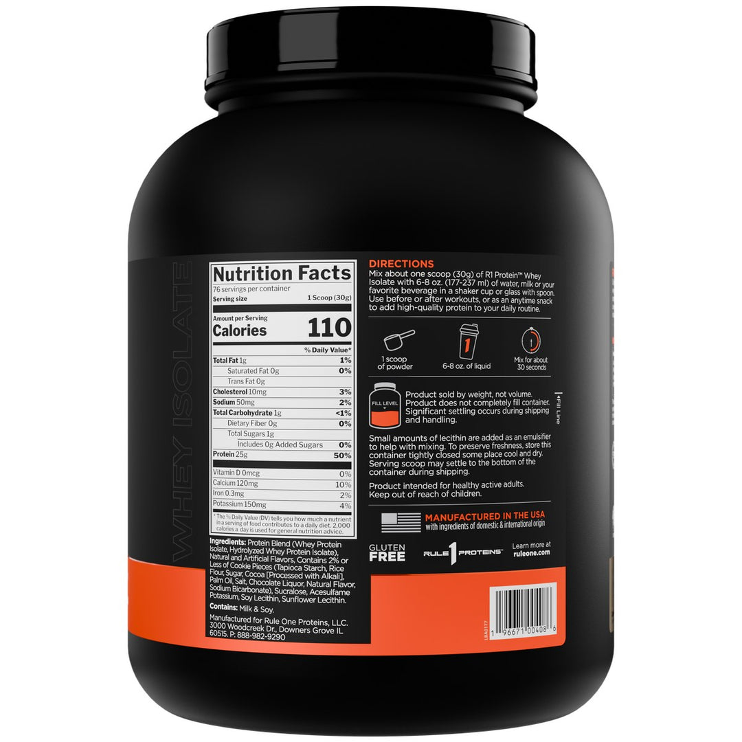 Rule1 Whey Isolate Protein 5lbs Cookies Cream – Bulldog Nutrition Canada