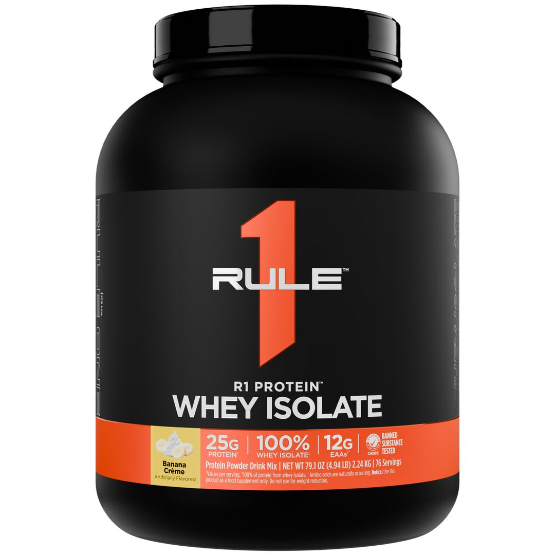 Rule1 Whey Isolate Protein 5lbs Frozen Banana – Bulldog Nutrition Canada