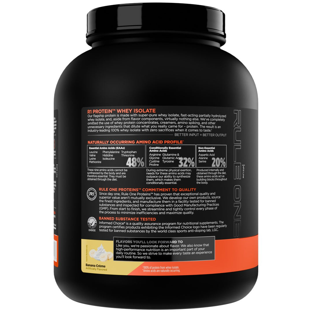Rule1 Whey Isolate Protein 5lbs Frozen Banana – Bulldog Nutrition Canada