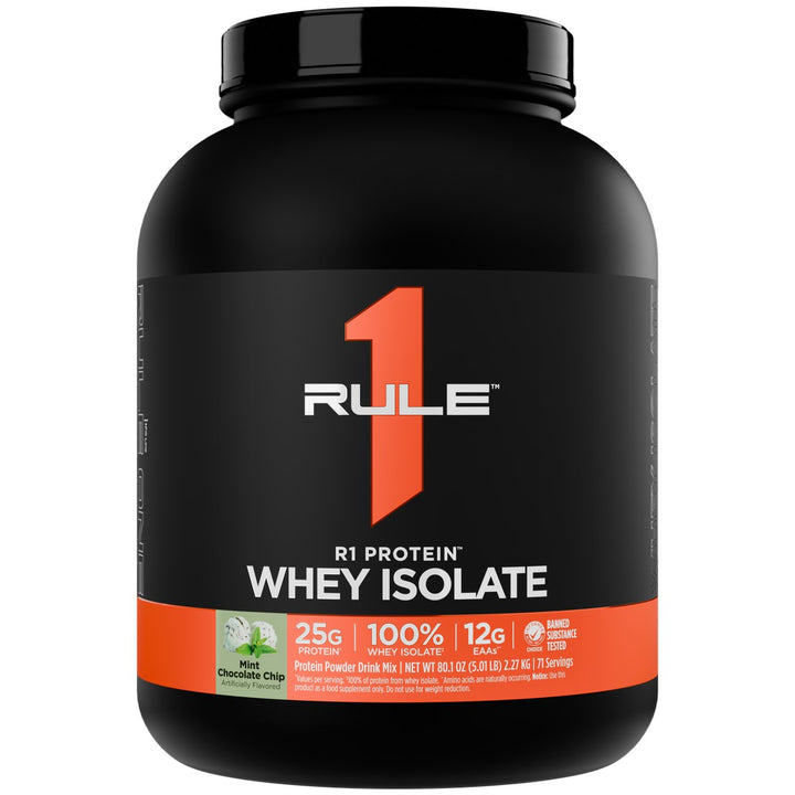 Rule1 Whey Isolate Protein 5lbs Mint Chocolate – Bulldog Nutrition Canada
