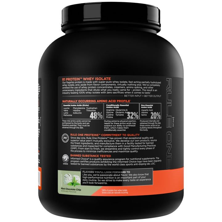 Rule1 Whey Isolate 5lb Mint Choc Left