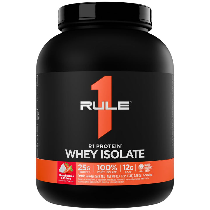 Rule1 Whey Isolate 5lb Straw Creme Front