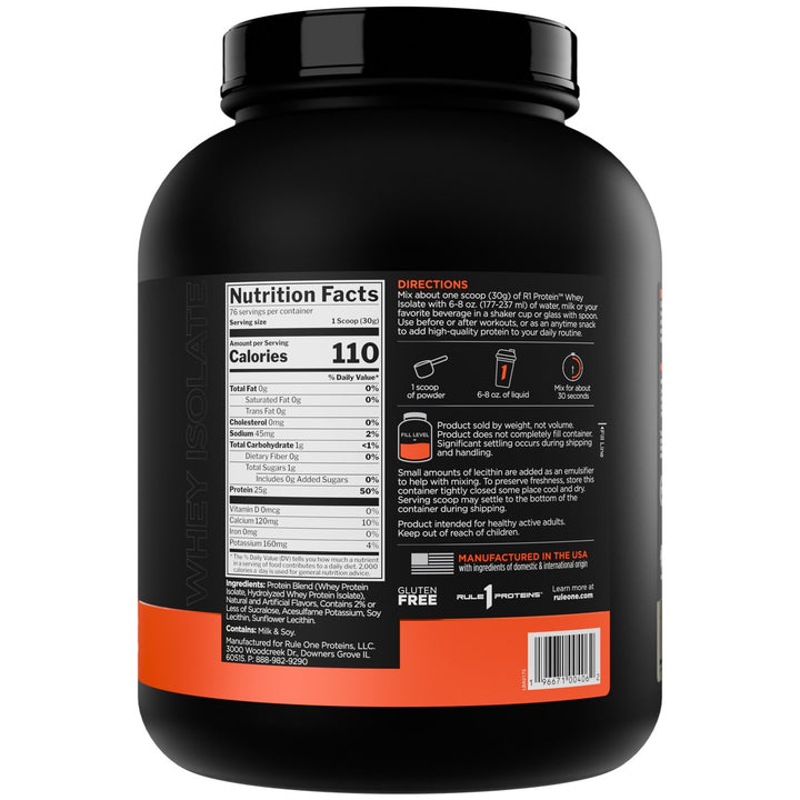 Rule1 Whey Isolate 5lb Vanilla Creme Right