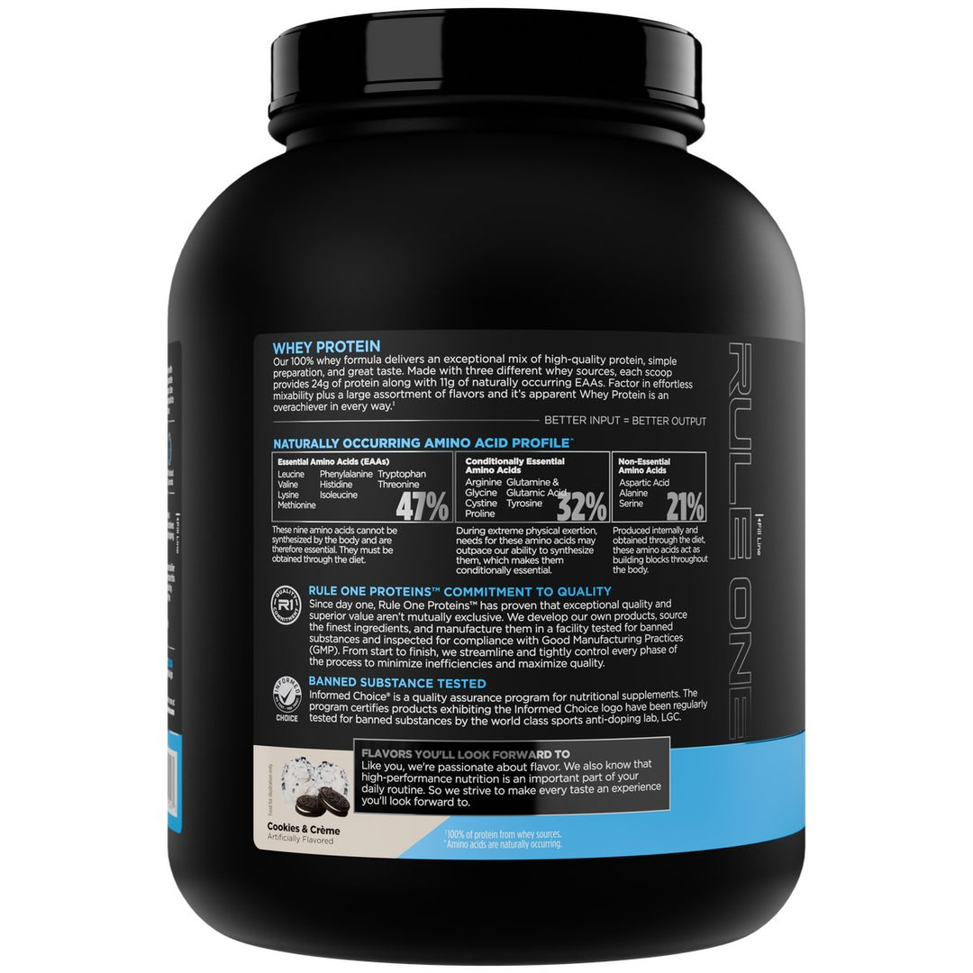 Rule1 Whey Blend Protein 5lbs Cookies Cream – Bulldog Nutrition Canada