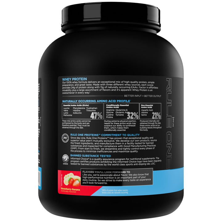 Rule1 Whey Blend 5lb Straw Banana Left
