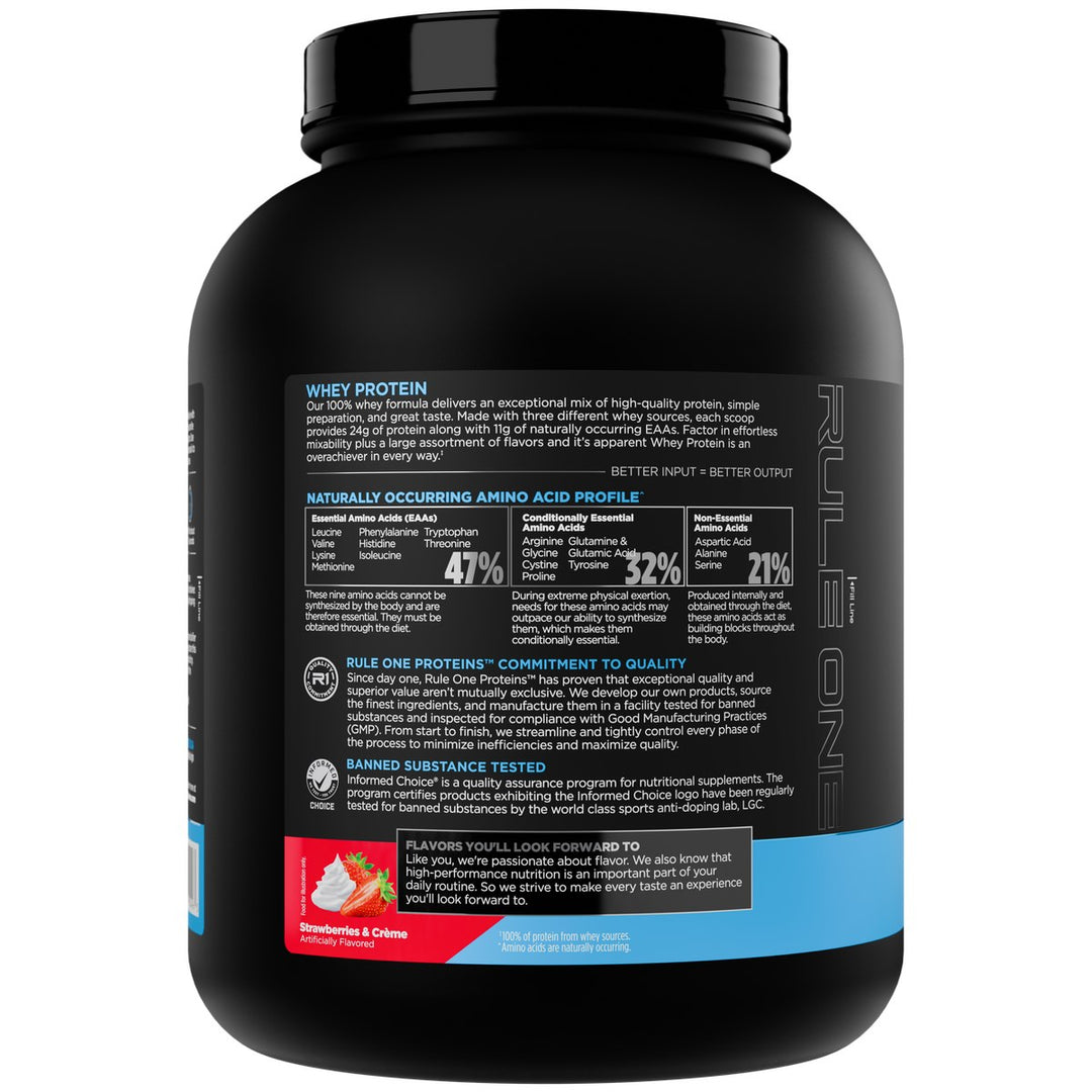Rule1 Whey Blend 5lb Straw Creme Left