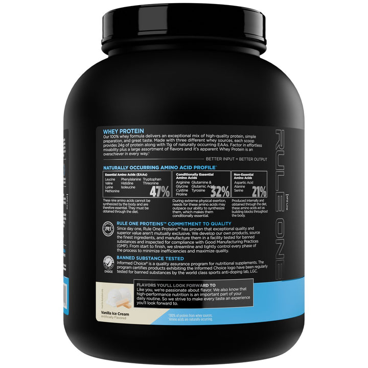 Rule1 Whey Blend 5lb Vanilla Cream Left