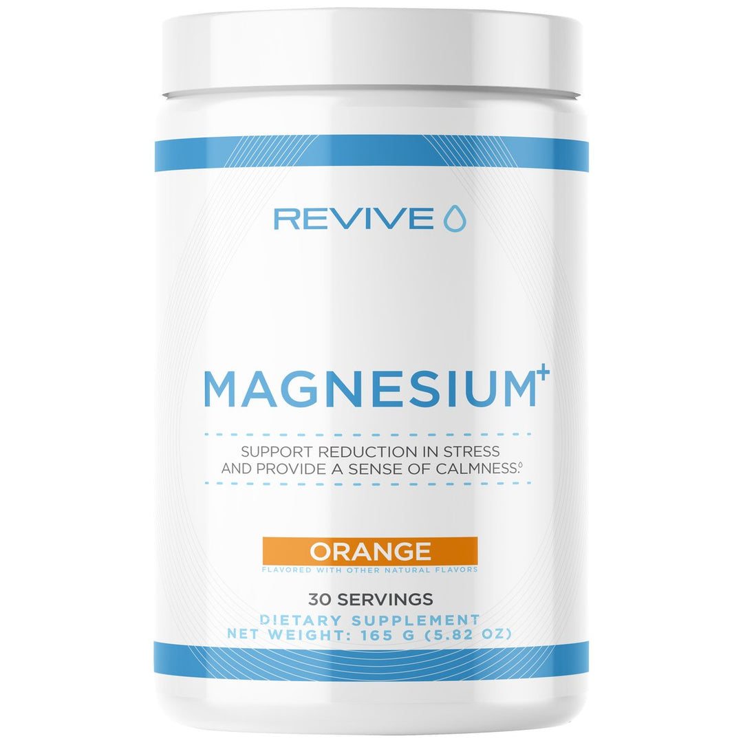 Revive MD Magnesium+ powder Orange 30 servings tub - triple magnesium drink Canada