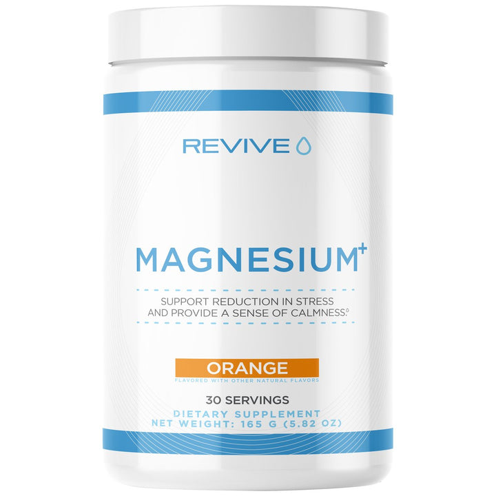 Revive MD Magnesium+ powder Orange 30 servings tub - triple magnesium drink Canada