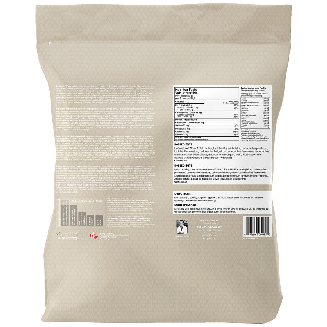 Schinoussa Probiotic Whey Protein Isolate 5lbs Cookies and Cream Nutrition Facts – Bulldog Nutrition