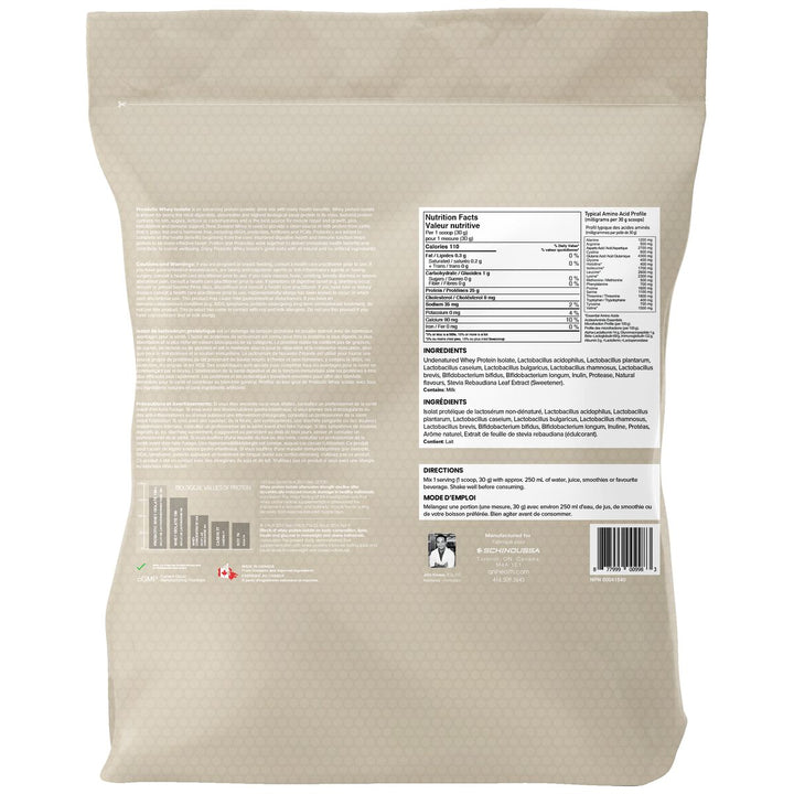 Schinoussa Probiotic Whey Protein Isolate 5lbs Cookies and Cream Nutrition Facts – Bulldog Nutrition