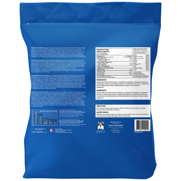 Schinoussa Probiotic Whey Protein Isolate 5lbs Natural Nutrition Facts – Bulldog Nutrition