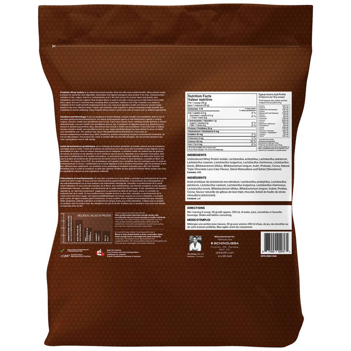 Schinoussa Probiotic Whey Protein Isolate 5lbs Triple Chocolate Lava Cake Nutrition Facts – Bulldog Nutrition