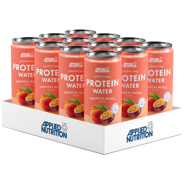 Applied Nutrition Sparkling Protein Water case Tropical Burst