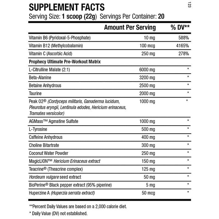 ANS Prophecy Ultimate Pre Workout Supplement with Nootropic for Focus