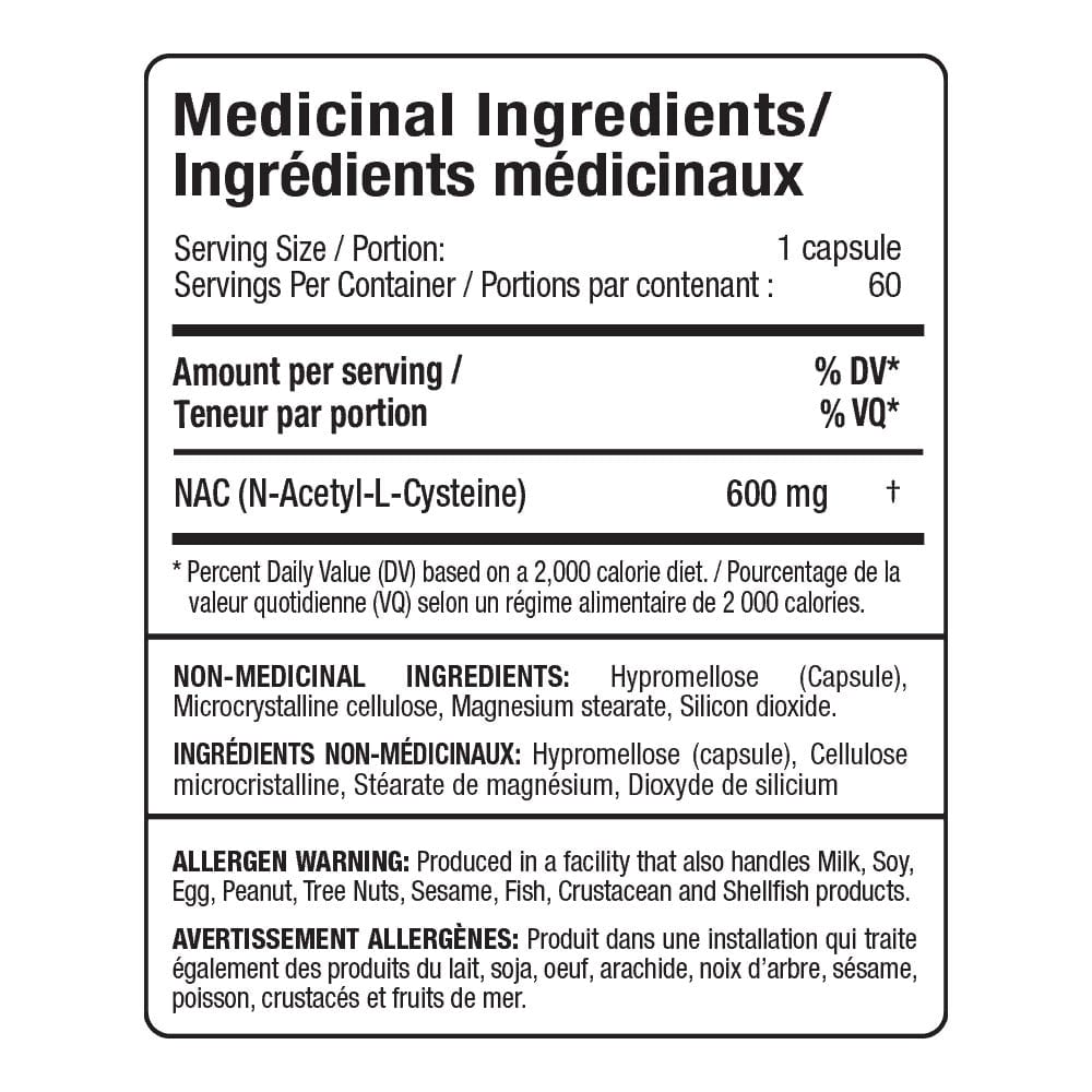 Allmax NAC 600mg, 60caps | Support Immune Health