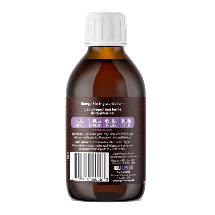 AquaOmega High DHA Omega-3 225ml