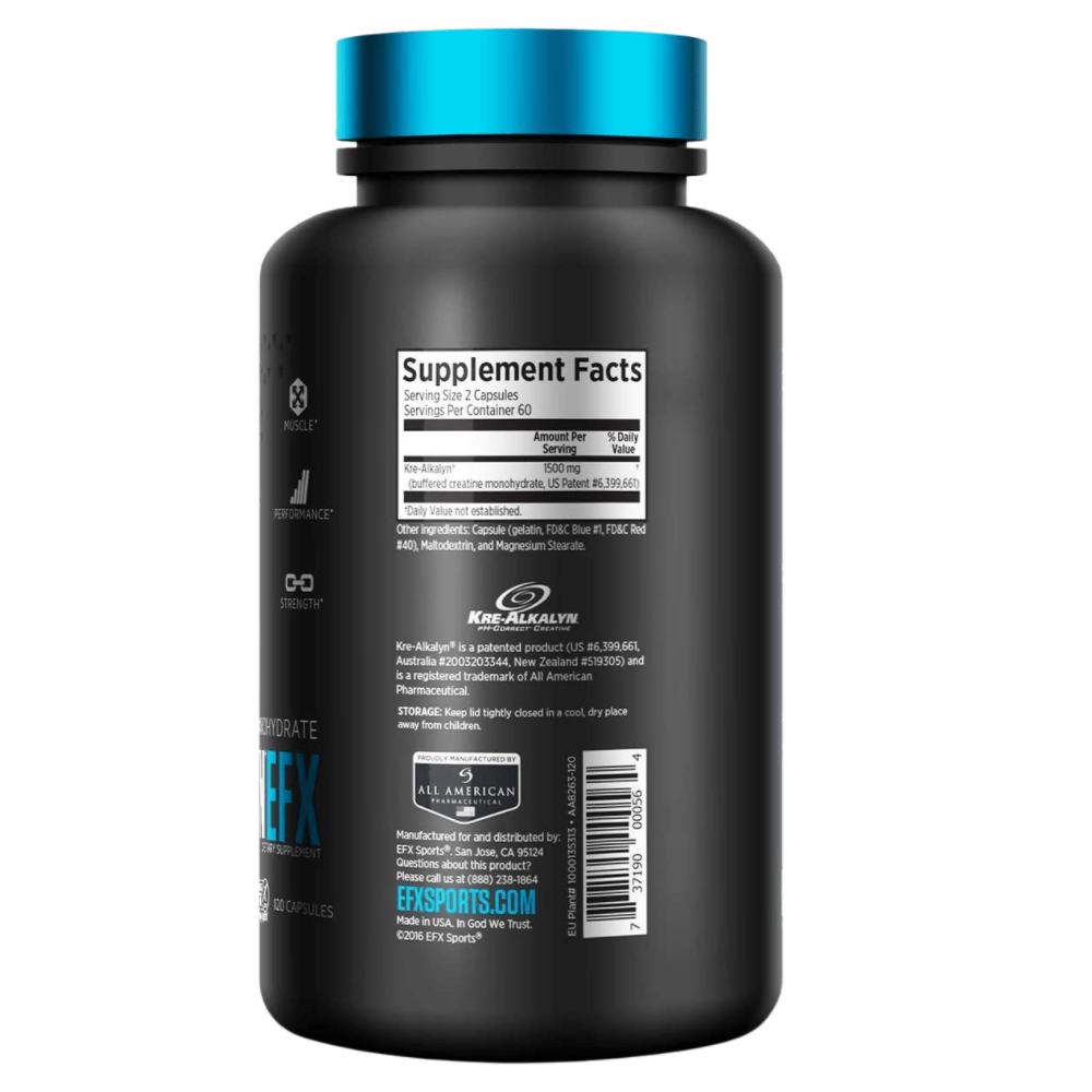 EFX Sports Kre-Alkalyn Buffered Creatine 192 caps | Best Creatine