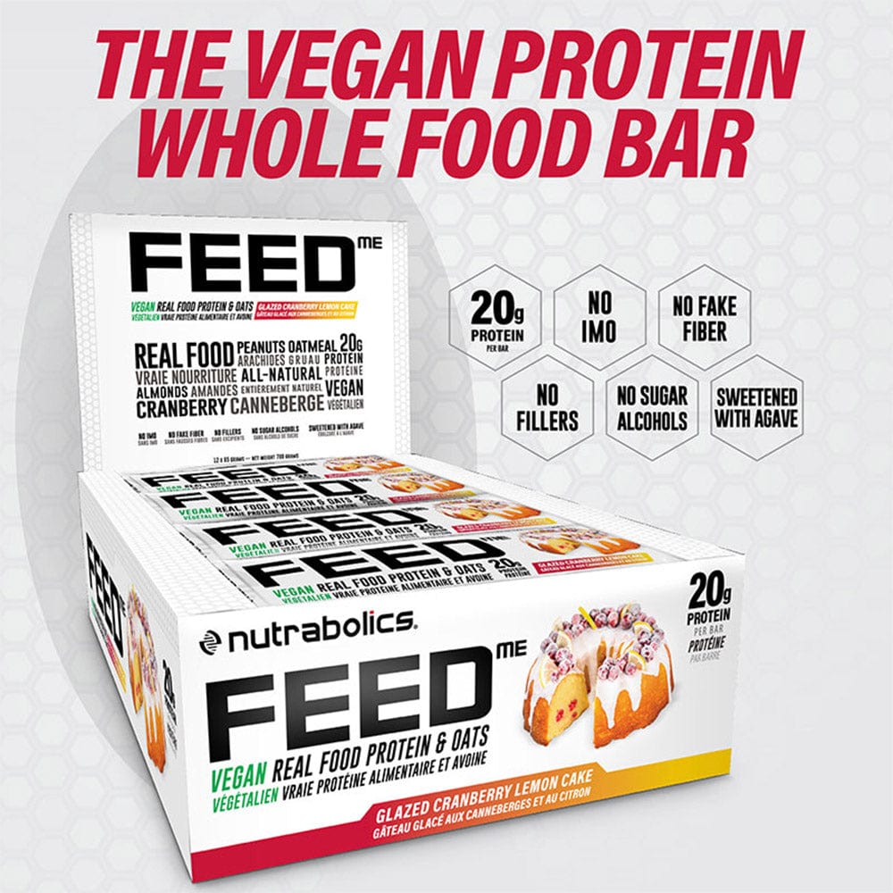 Nutrabolics Feed Me Bars 12/bars | Vegan Plant Based Protein Bars