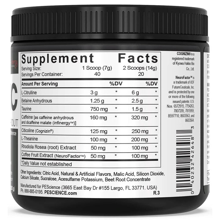 PEScience Prolific PRE, 40 serve | Energy and Power Supplement