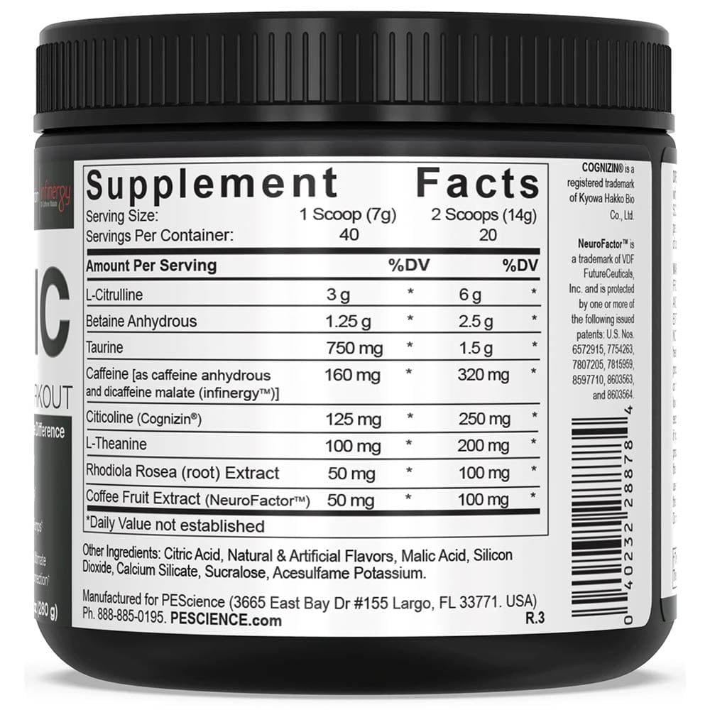 PEScience Prolific PRE, 40 serve | Energy and Power Supplement