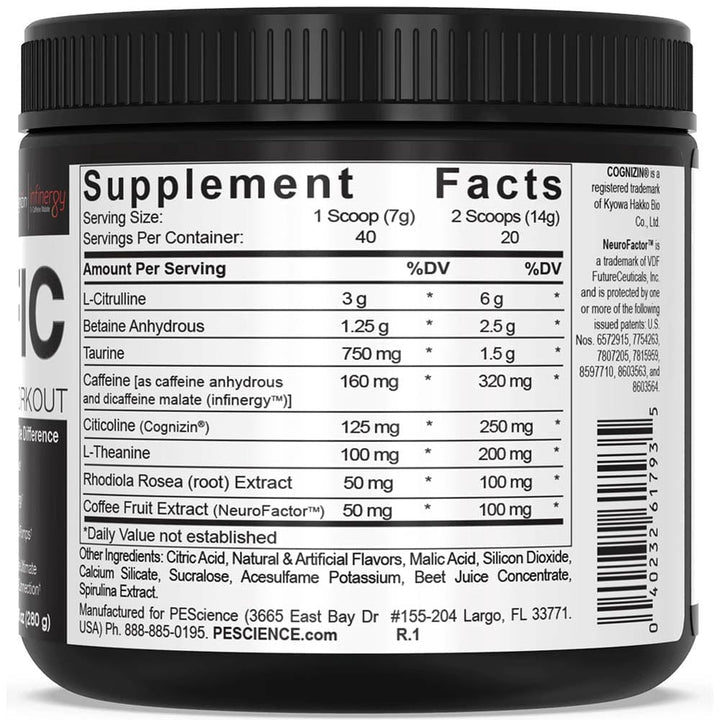 PEScience Prolific PRE, 40 serve | Energy and Power Supplement