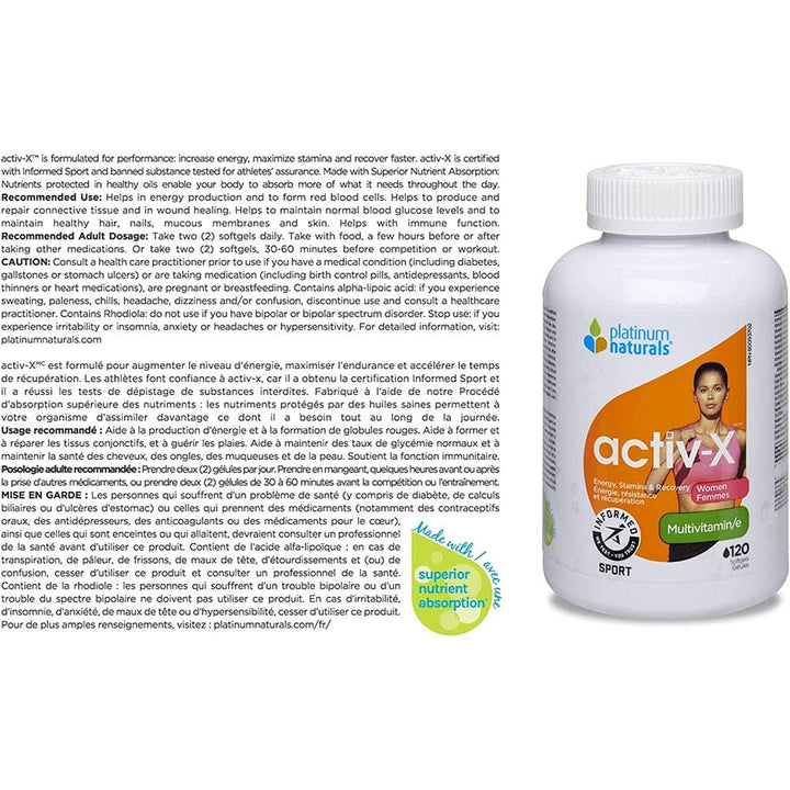 Platinum Naturals Activ-X Women 120softgels