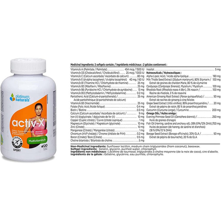 Platinum Naturals Activ-X Women 120softgels