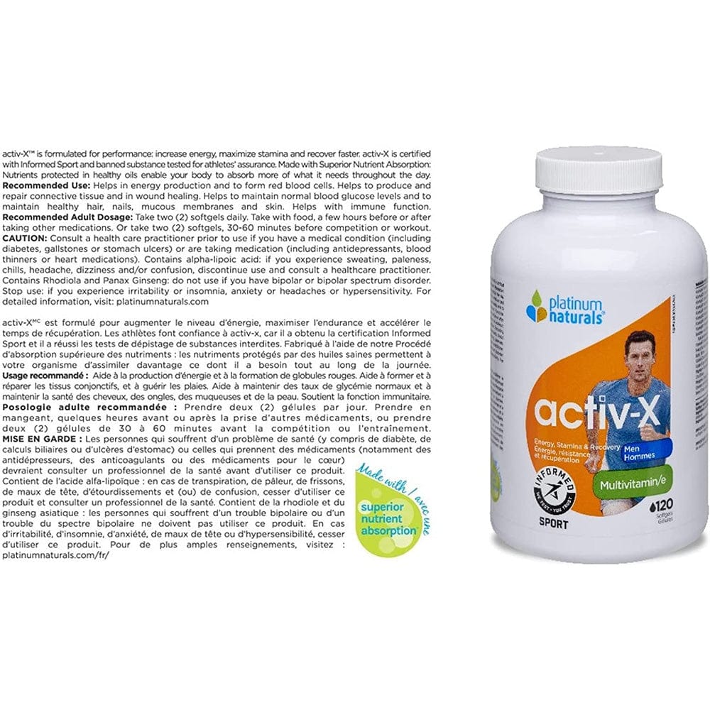 Platinum Naturals Activ-X Men 120softgels