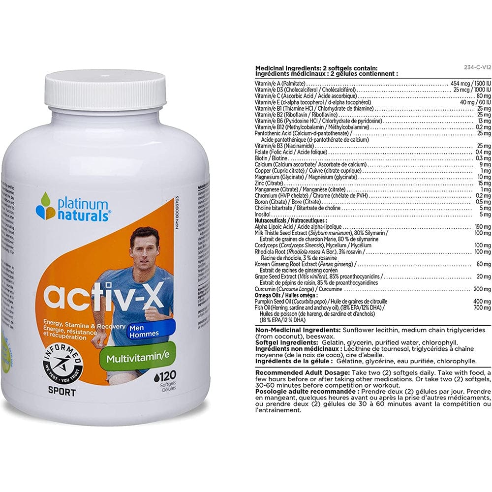 Platinum Naturals Activ-X Men 120softgels