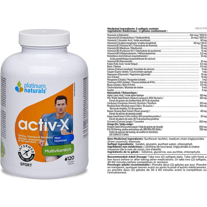 Platinum Naturals Activ-X Men 120softgels