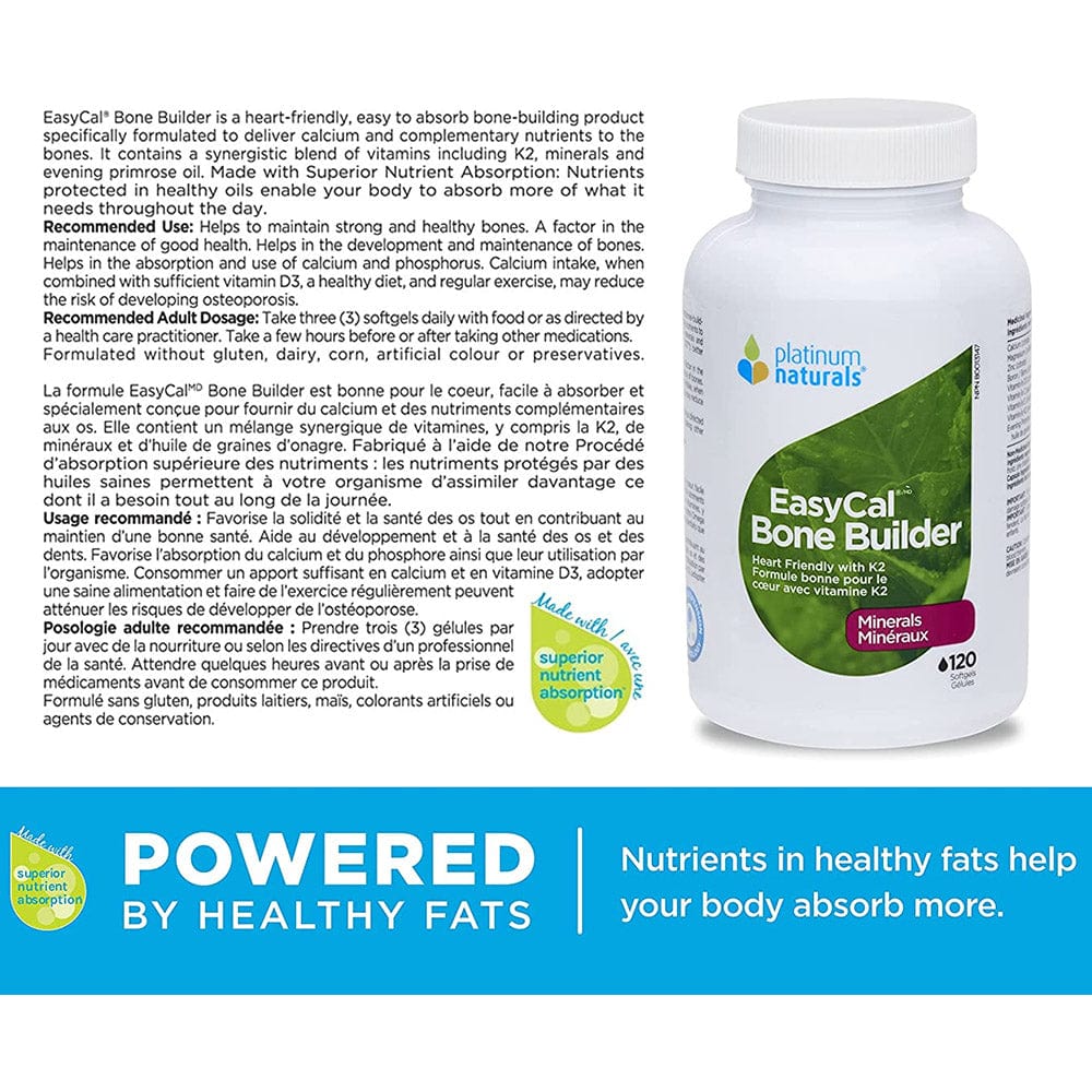Platinum Naturals EasyCal Bone Builder 120 softgels