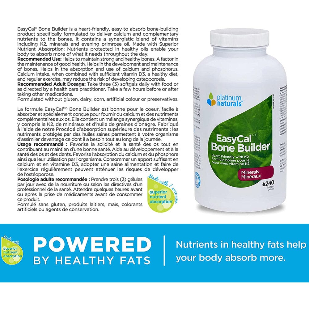 Platinum Naturals EasyCal Bone Builder 240 softgels