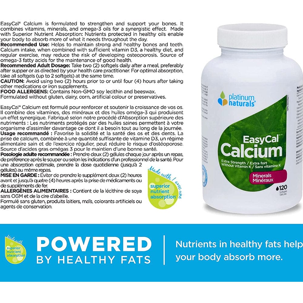 Platinum Naturals EasyCal Calcium 120softgels