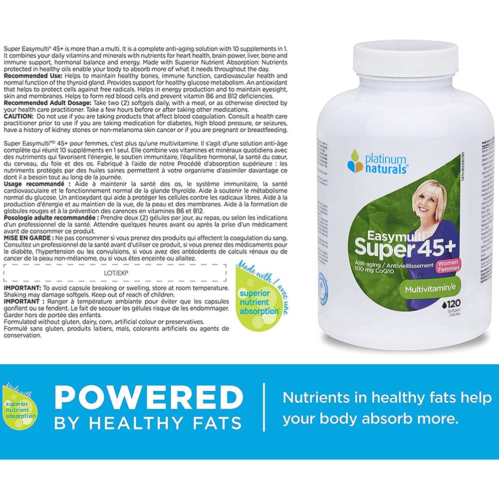 Platinum Naturals EasyMulti Super 45+ for Women, 120 softgels