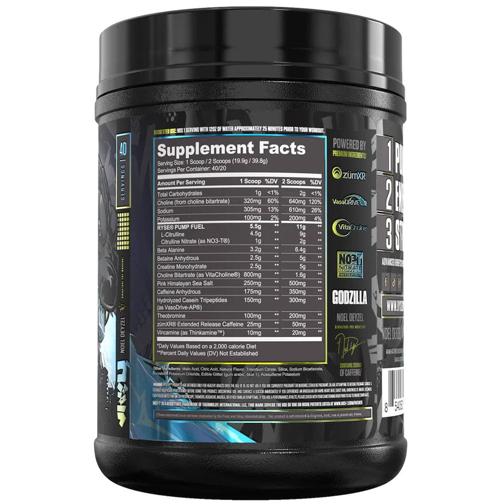 Ryse Godzilla Pre-Workout Supplement Facts