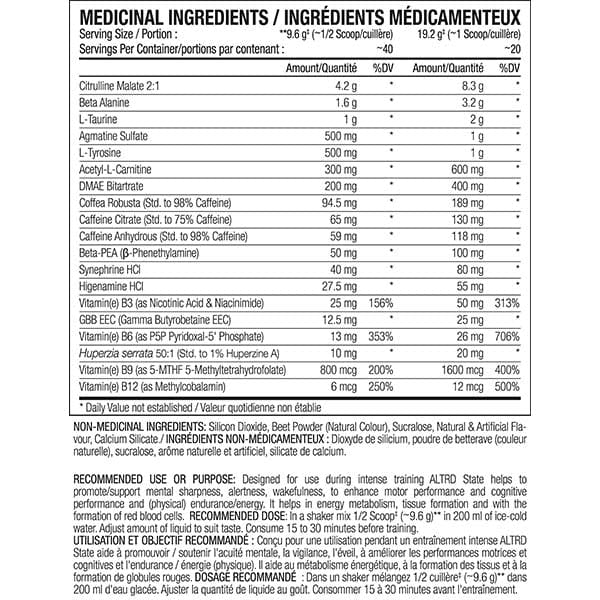 Perfect Sports ALTRD State Pre Workout, 40 servings